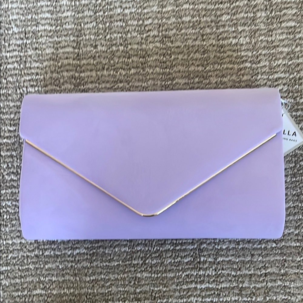 IXEBELLA Lavender Envelope Clutch Faux Suede